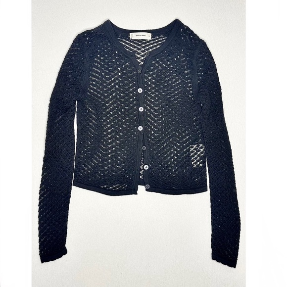Everlane Black Lace Knit Cardigan - Picture 5 of 12